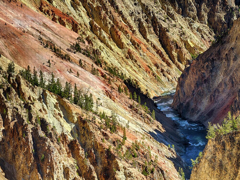 Wyoming Jigsaw Puzzle featuring the photograph Colors of Yellowstone Canyon by Shirley Mitchell