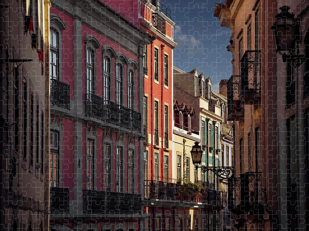 Lisbon Jigsaw Puzzle featuring the photograph Colourful Architecture in Lisbon Portugal by Carol Japp
