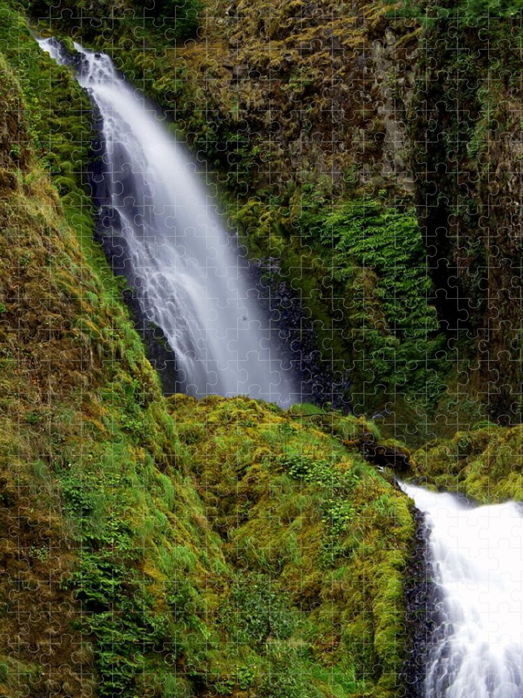 Waterfall Jigsaw Puzzle featuring the photograph Columbia River Gorge Falls 1 by Marty Koch