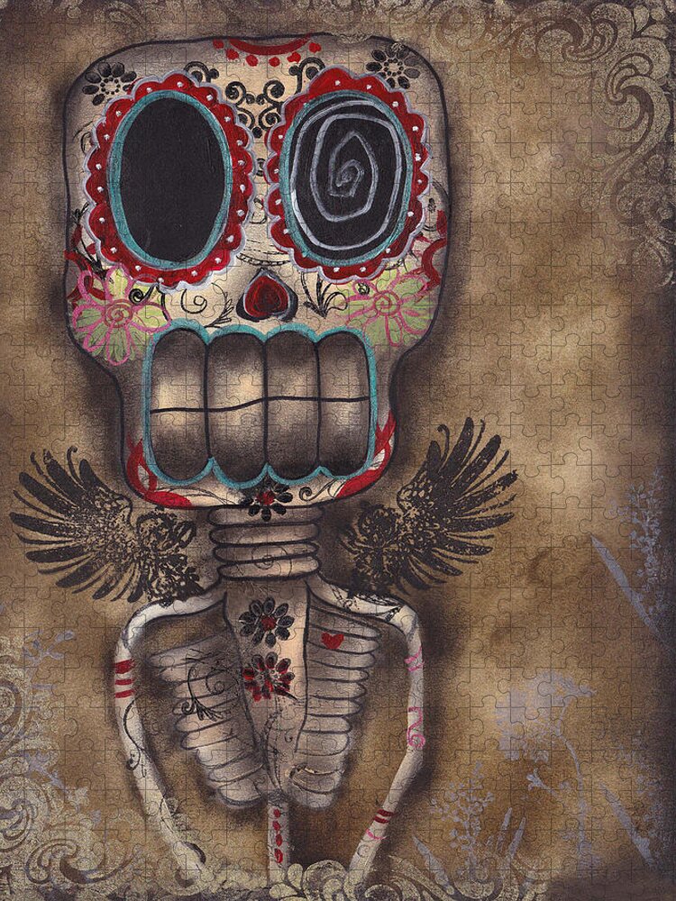 Day Of The Dead Jigsaw Puzzle featuring the painting Coming for You by Abril Andrade