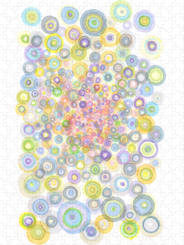 Circles Jigsaw Puzzle featuring the painting Concavity by Regina Valluzzi