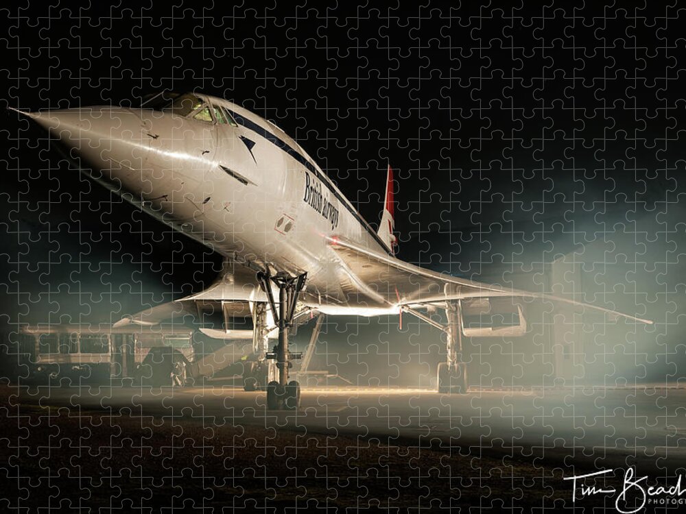British Jigsaw Puzzle featuring the photograph Concorde in the Mist by Tim Beach