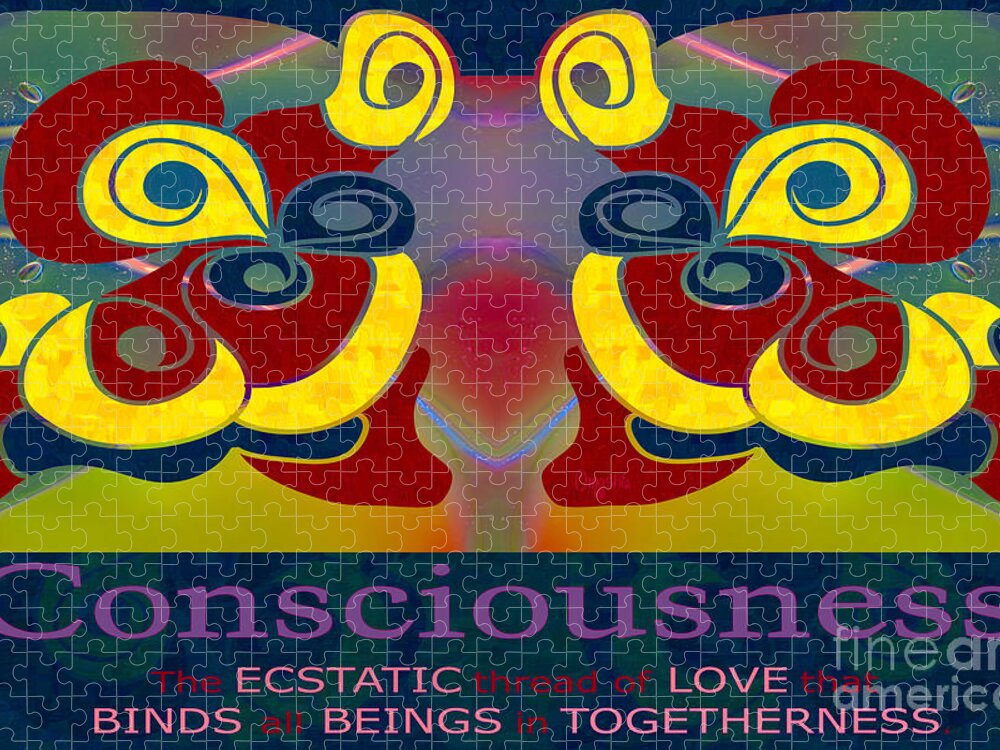 Consciousness Jigsaw Puzzle featuring the digital art Consciousness Motivational Art by Omashte by Omaste Witkowski