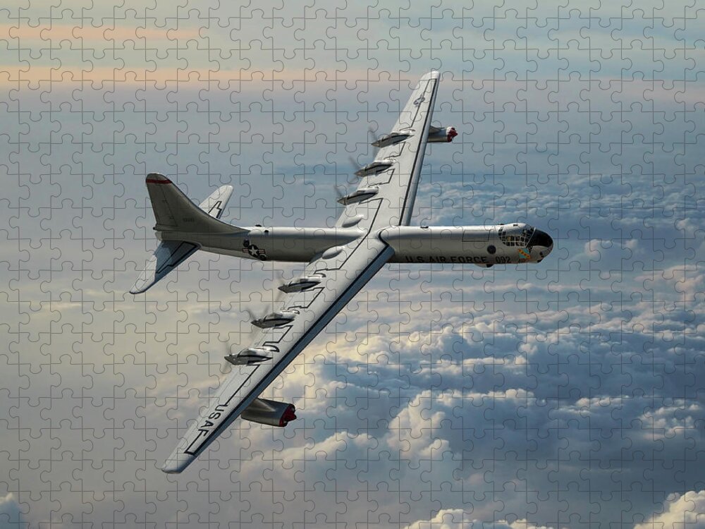 U.s. Air Force B-36 Bomber Jigsaw Puzzle featuring the digital art Convair RB-36F Peacemaker by Erik Simonsen