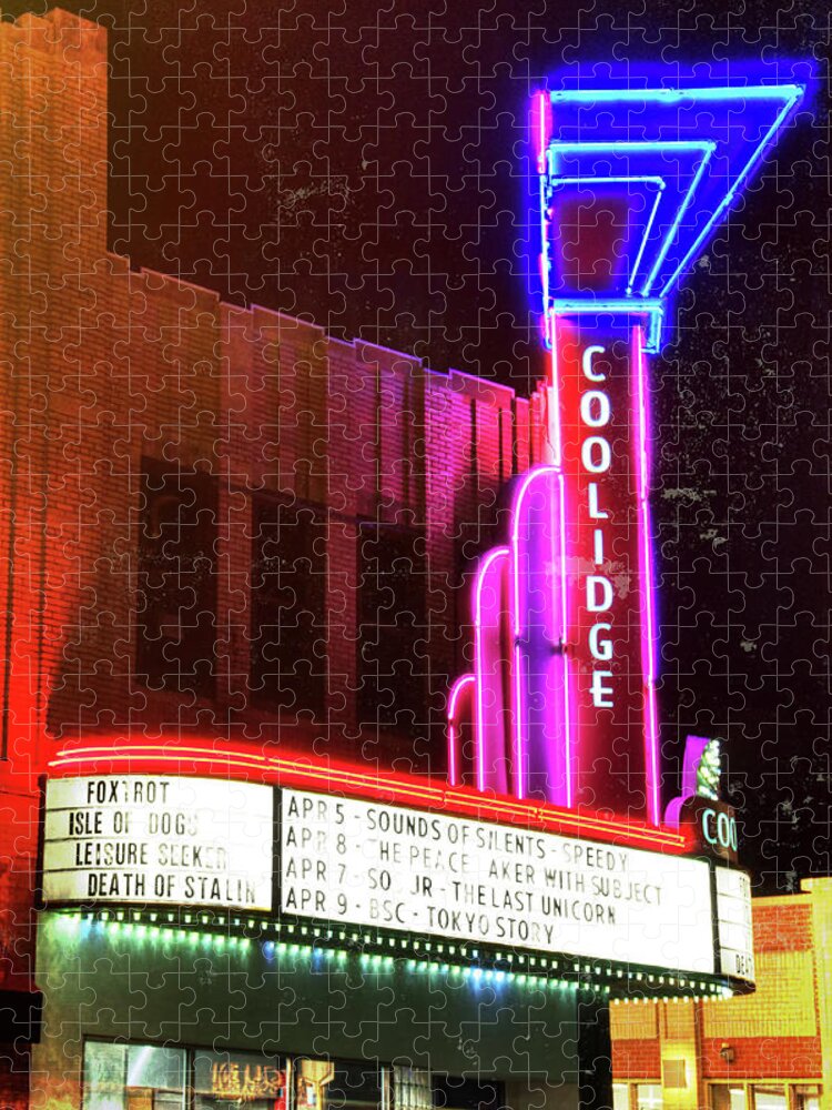 The Coolidge Corner Theatre Jigsaw Puzzle featuring the photograph Coolidge Corner Theatre by Joann Vitali