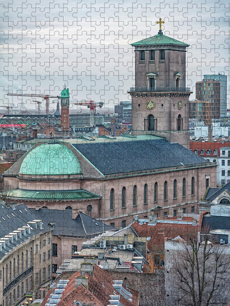 Lady Jigsaw Puzzle featuring the photograph Copenhagen Vor Frue Kirke by Antony McAulay