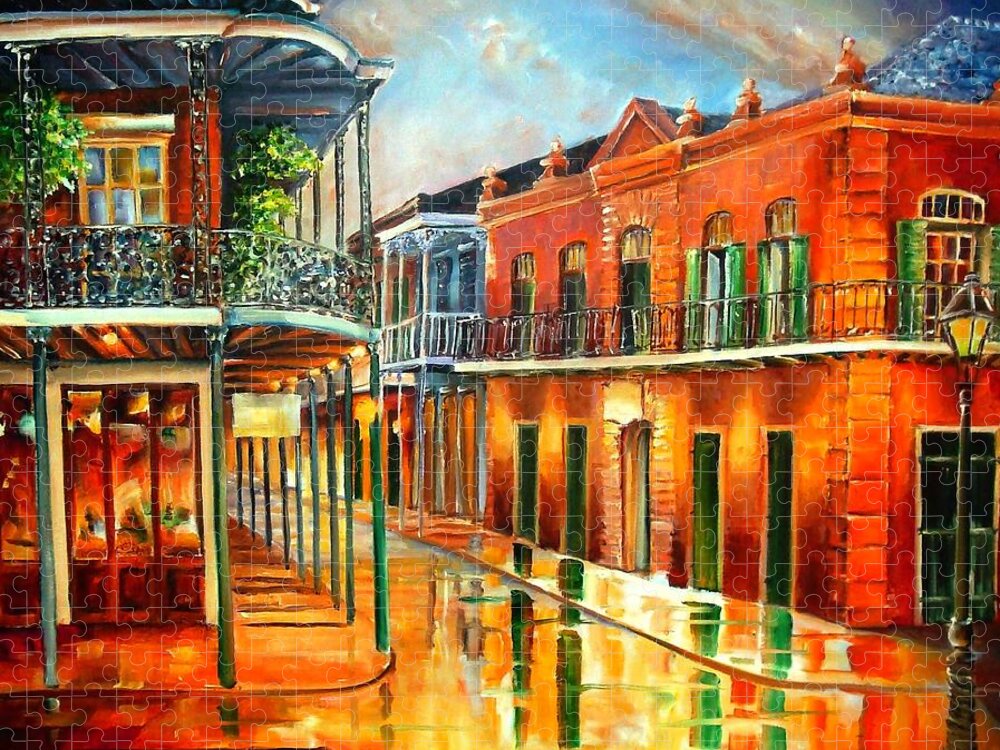 New Orleans Jigsaw Puzzle featuring the painting Corner of Jackson Square by Diane Millsap