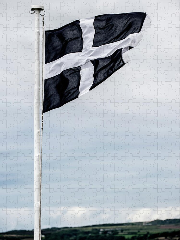 Helen Northcott Jigsaw Puzzle featuring the photograph Cornish Flag iii by Helen Jackson
