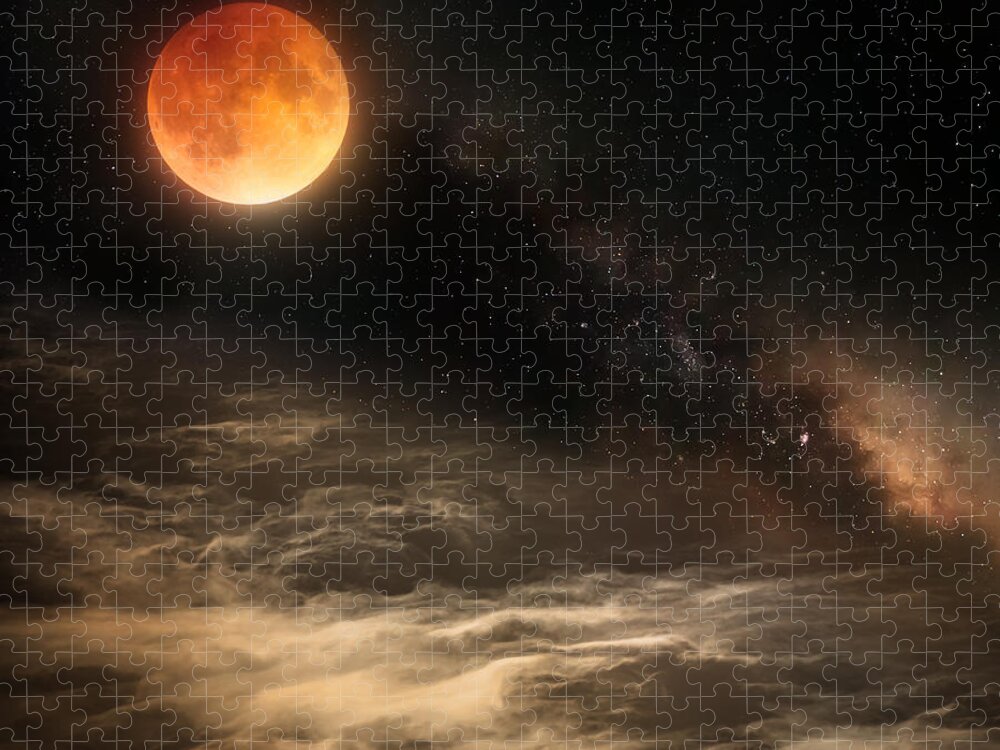 Moon Jigsaw Puzzle featuring the photograph Cosmic Clouds by Bill Wakeley