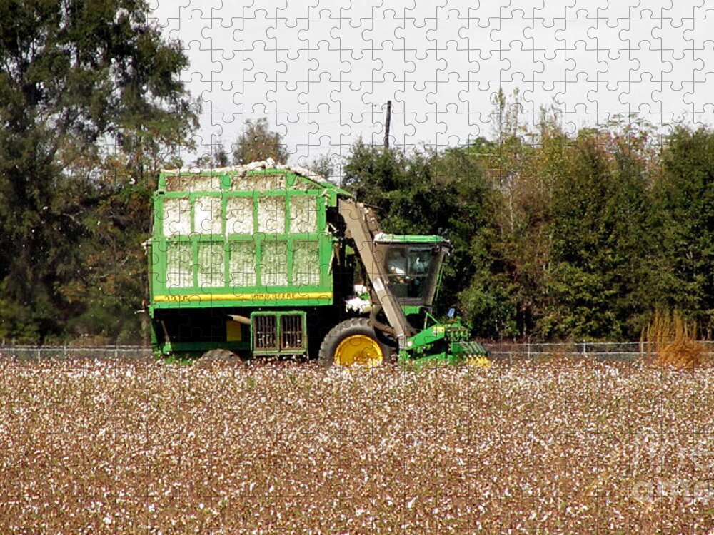 Truck Jigsaw Puzzle featuring the photograph Cotton Picker by Donna Brown