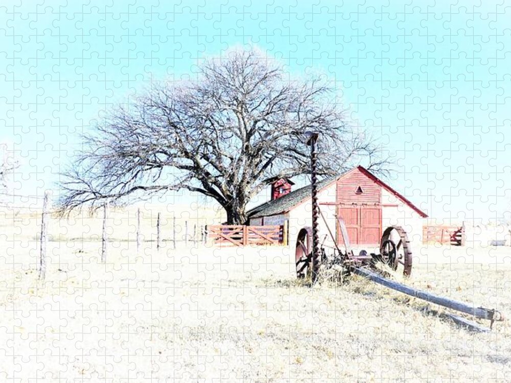 Rural Landscape Jigsaw Puzzle featuring the photograph Cottonwood Ranch by Merle Grenz