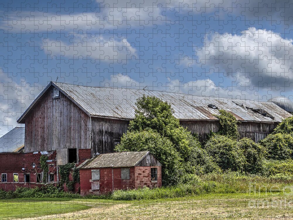 Barn Jigsaw Puzzle featuring the photograph Country Barn by Joann Long