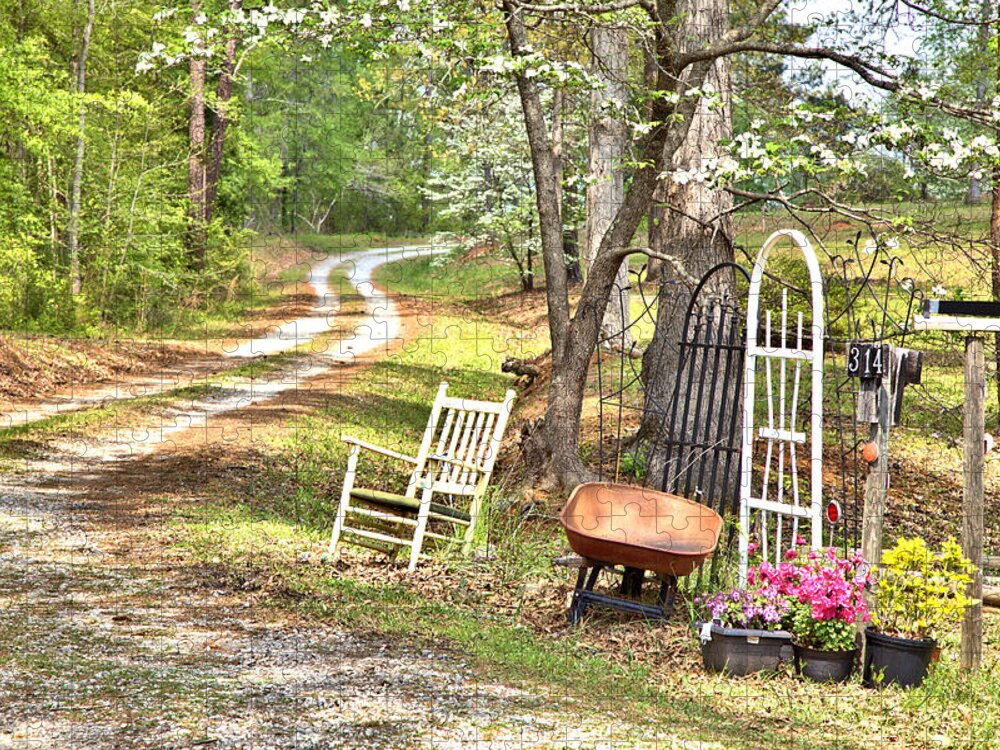 0121 Jigsaw Puzzle featuring the photograph Country Driveway in Springtime by Gordon Elwell