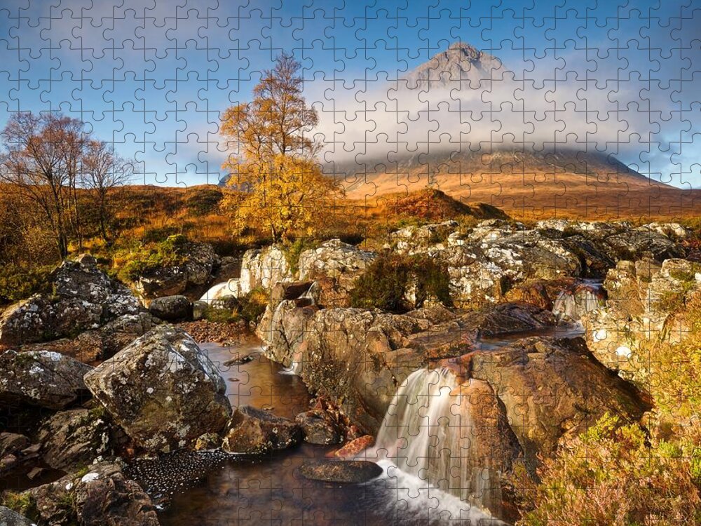Autumn Jigsaw Puzzle featuring the photograph Coupall Falls Glencoe by Stephen Taylor