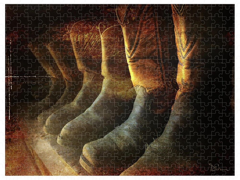 Boots Jigsaw Puzzle featuring the photograph Cowboy Boots by Peggy Dietz