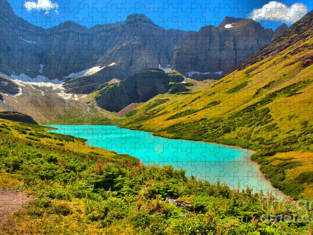 Cracker Lake Jigsaw Puzzle featuring the photograph Cracker Lake Afternoon Blues by Adam Jewell