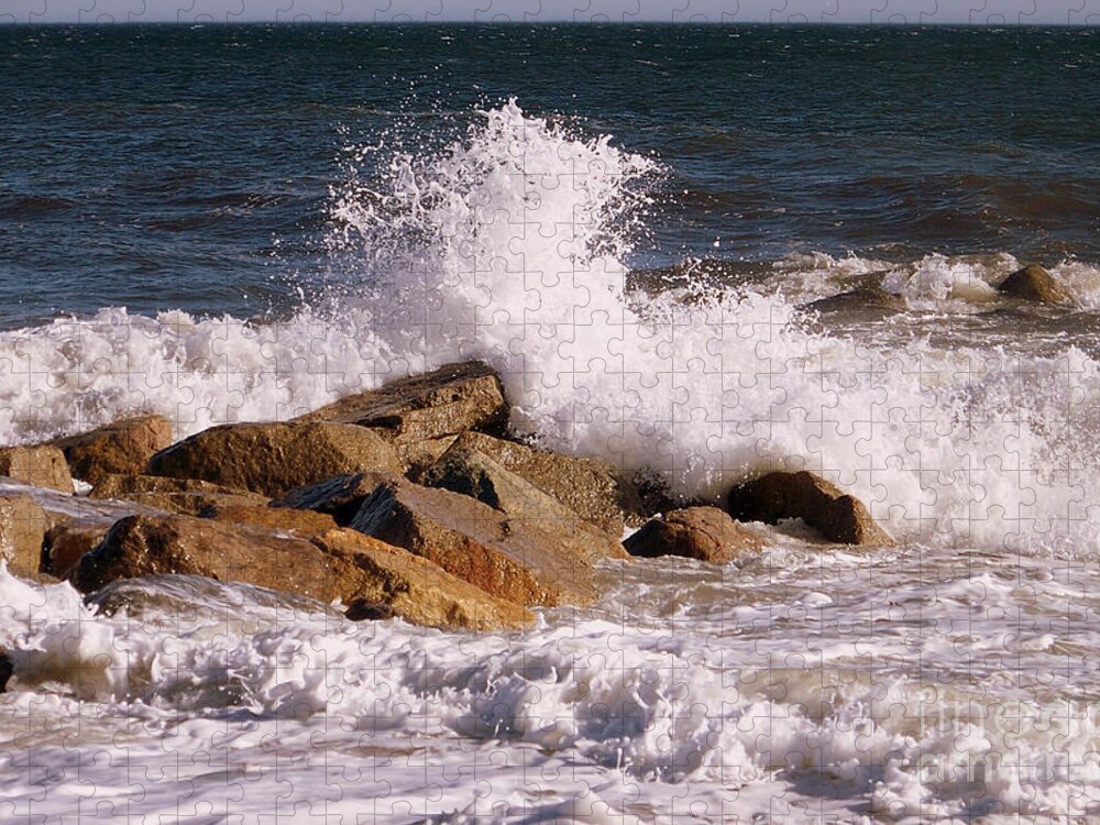 Seascape Jigsaw Puzzle featuring the photograph Crashing Surf by Eunice Miller