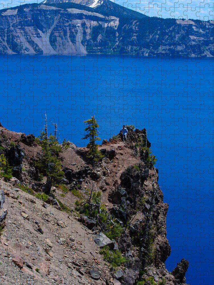 Landscape Jigsaw Puzzle featuring the photograph Crater Lake Point Overlook by Tikvah's Hope
