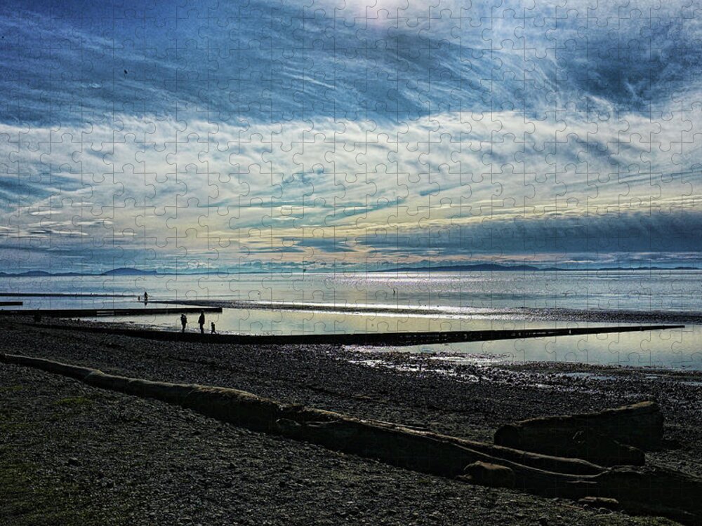 Crescent Beach Jigsaw Puzzle featuring the photograph Crescent Beach At Dusk by Lawrence Christopher