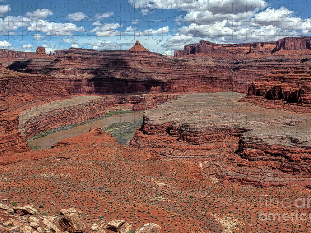 Canyonlands Landscape Jigsaw Puzzle featuring the photograph Crimson Bluffs by Jim Garrison