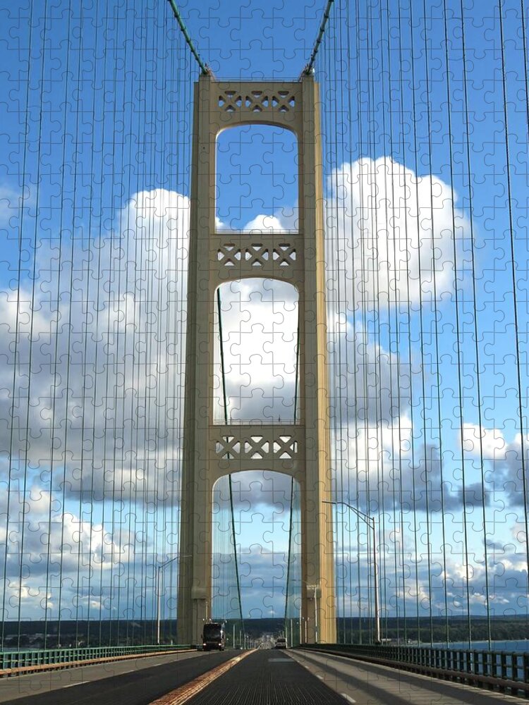 Bridge Jigsaw Puzzle featuring the photograph Crossing The Mighty Mac by Keith Stokes