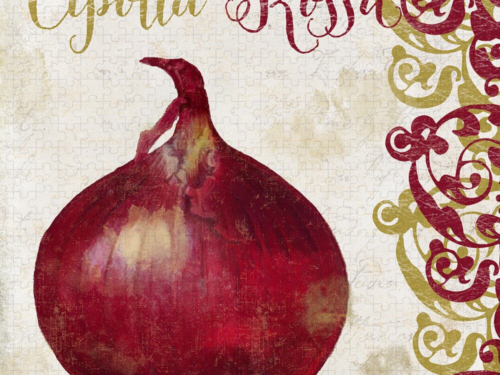 Cucina Italiana Jigsaw Puzzle featuring the painting Cucina Italiana Onion by Mindy Sommers