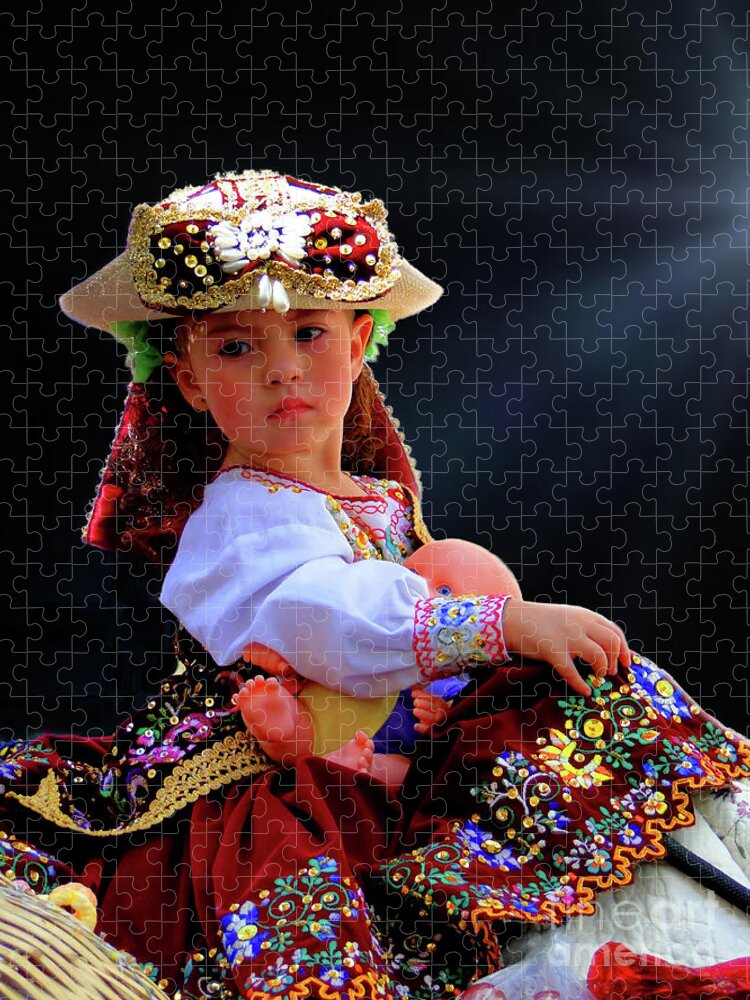 Girl Jigsaw Puzzle featuring the photograph Cuenca Kids 962 by Al Bourassa