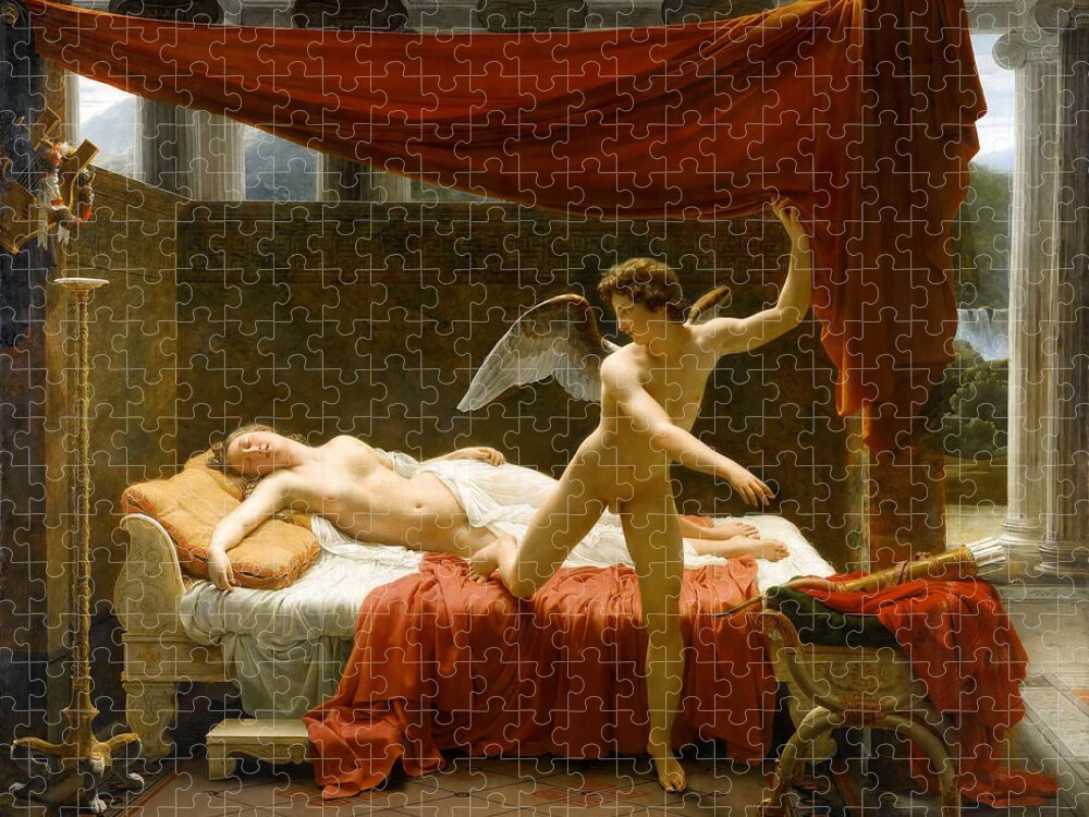 Francois-edouard Picot Jigsaw Puzzle featuring the painting Cupid and Psyche by Francois-Edouard Picot