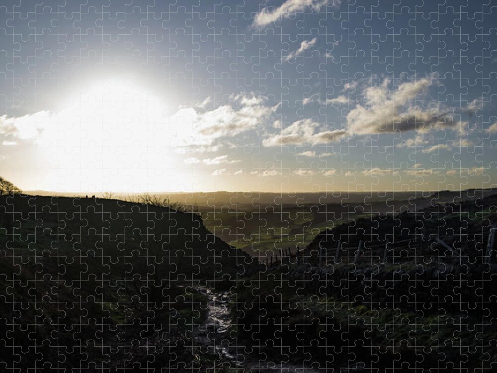 Uk Jigsaw Puzzle featuring the photograph Curbar Edge Sunset by Scott Lyons