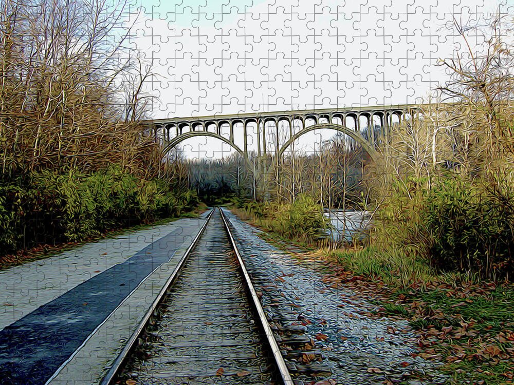 Nature Jigsaw Puzzle featuring the photograph Cuyahoga Line by Linda Carruth