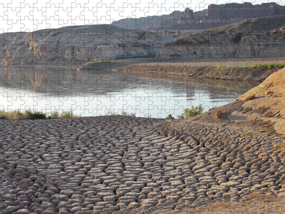 Cracked Mud Flats Jigsaw Puzzle featuring the photograph D12813 Cracked Mud Flats of Drying Lake Powell by Ed Cooper Photography