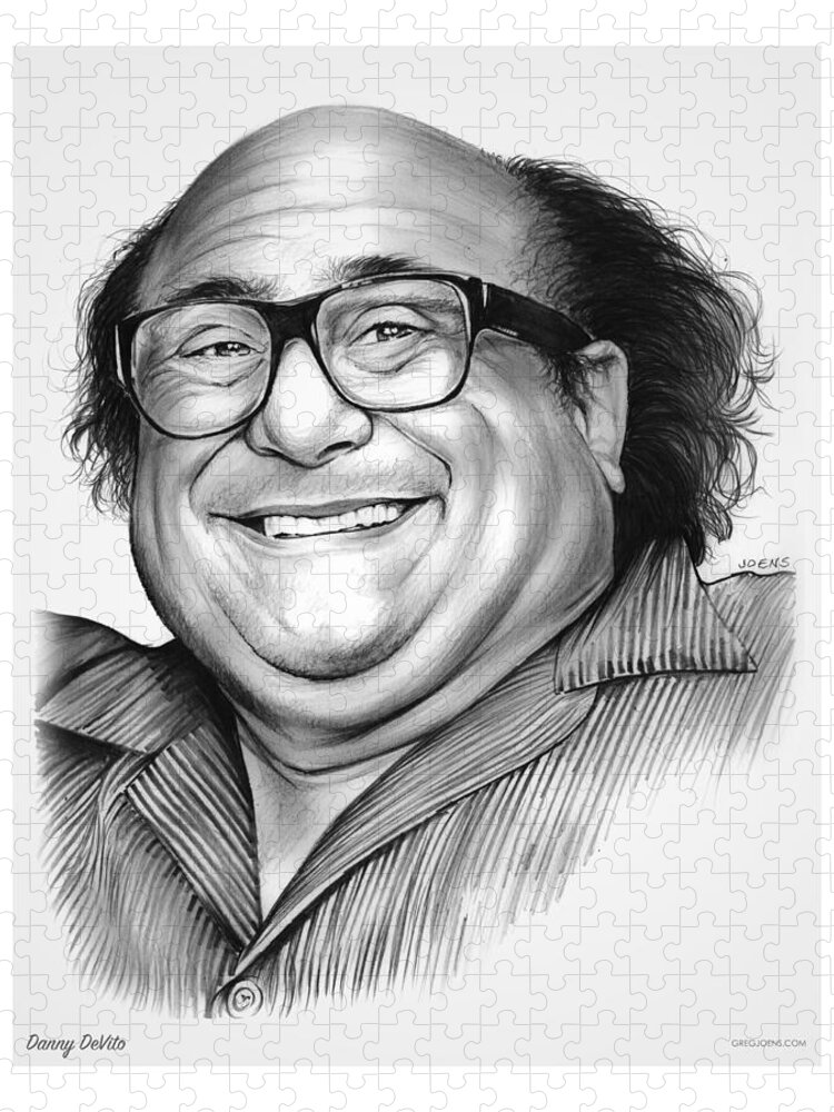 Dannydevito Puzzle featuring the drawing Danny DeVito by Greg Joens