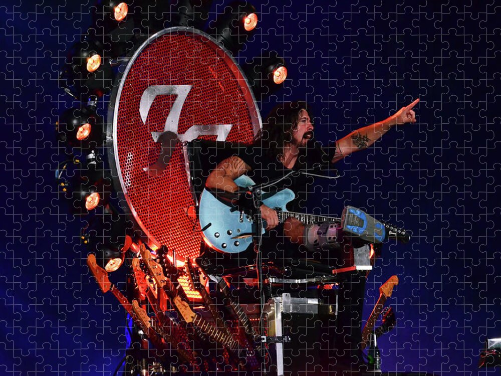Dave Grohl Jigsaw Puzzle featuring the photograph Dave Grohl by La Dolce Vita