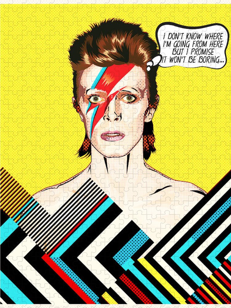 Predecesor Frank Worthley este David Bowie Pop Art Jigsaw Puzzle by BONB Creative - Pixels Merch