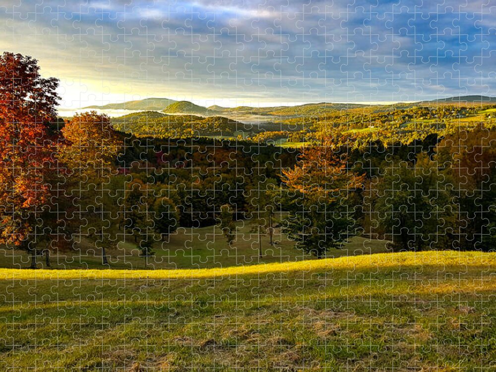#jefffolger Jigsaw Puzzle featuring the photograph Dawn across the NorthEast Kingdom by Jeff Folger