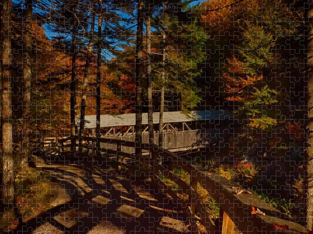 #jefffolger Jigsaw Puzzle featuring the photograph Dawn light on Pine Sentinel bridge by Jeff Folger