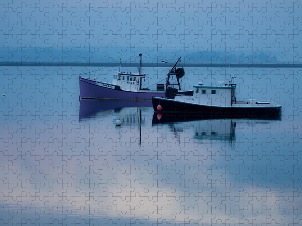 Fishing Boat Jigsaw Puzzle featuring the photograph Dawn rising over the harbor by Jeff Folger