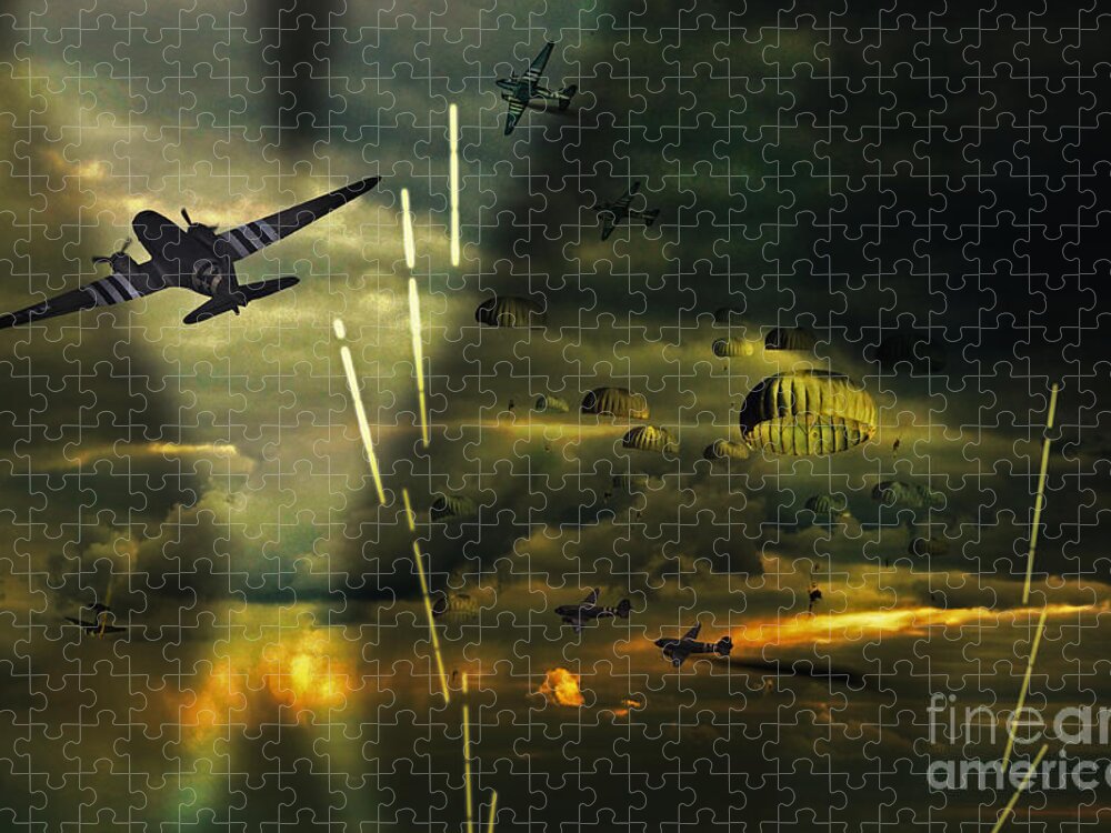 Ww2 Parachute Jigsaw Puzzle featuring the digital art Day of Days by Airpower Art