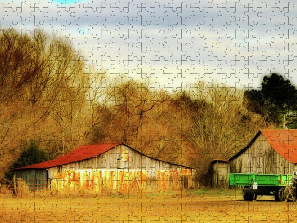Farm Jigsaw Puzzle featuring the photograph Day On The Farm - Rural Landscape by Barry Jones