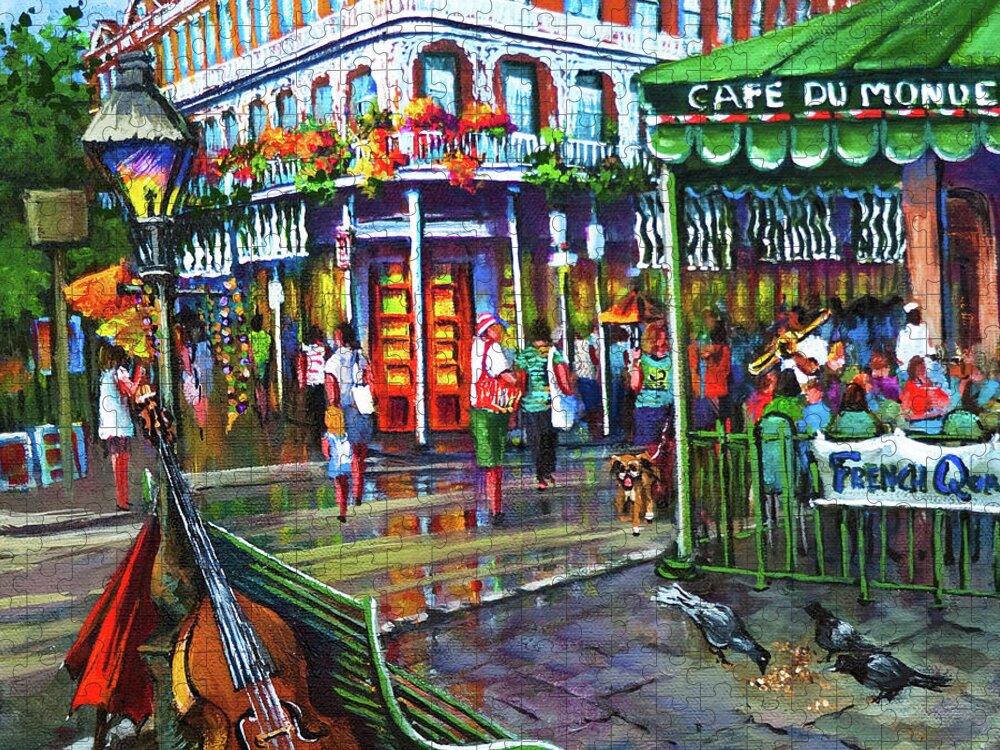New Orleans Art Jigsaw Puzzle featuring the painting Decatur Street by Dianne Parks
