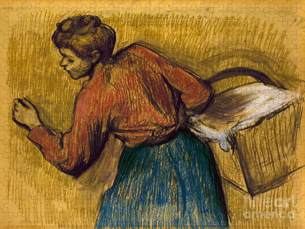 1890 Jigsaw Puzzle featuring the photograph DEGAS: LAUNDRESS, c1888-92 by Granger