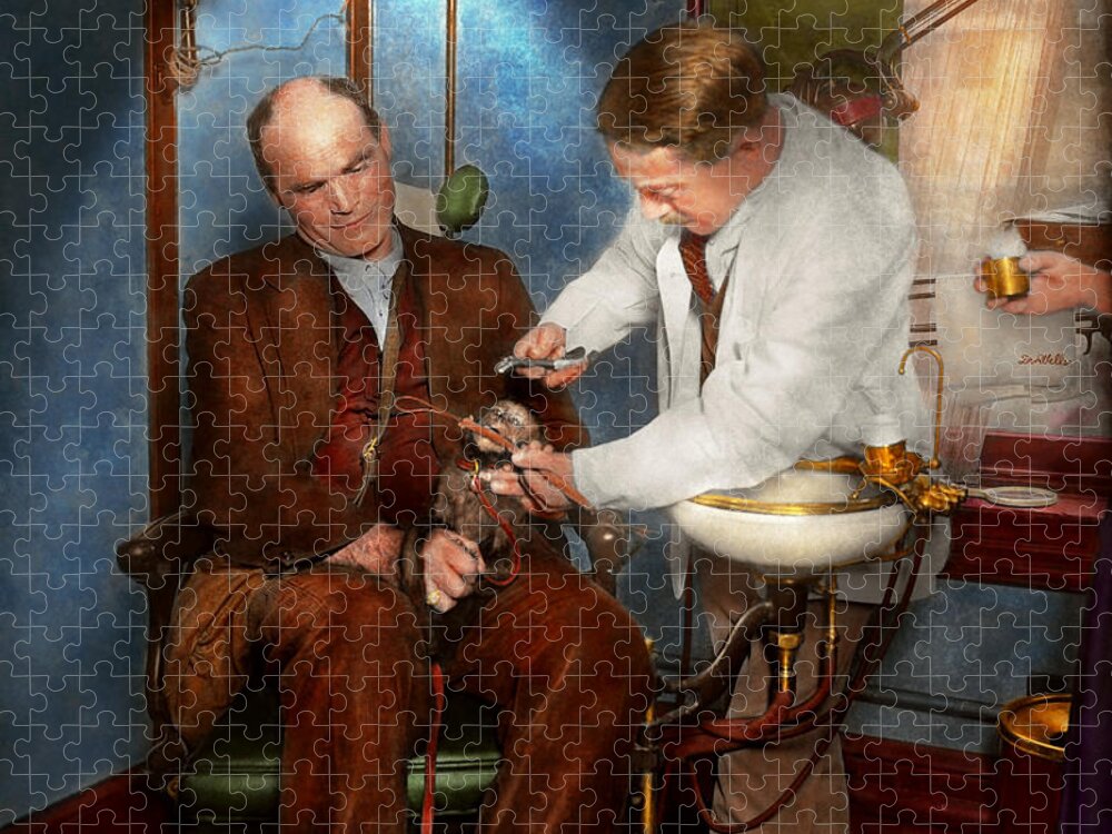 Dentist Jigsaw Puzzle featuring the photograph Dentist - Monkey Business 1924 by Mike Savad