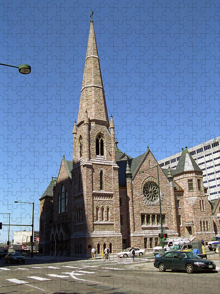 16th Jigsaw Puzzle featuring the photograph Denver Downtown Church by Frank Romeo