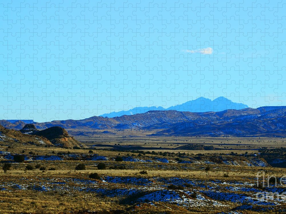 Southwest Landscape Jigsaw Puzzle featuring the photograph Desert range by Robert WK Clark