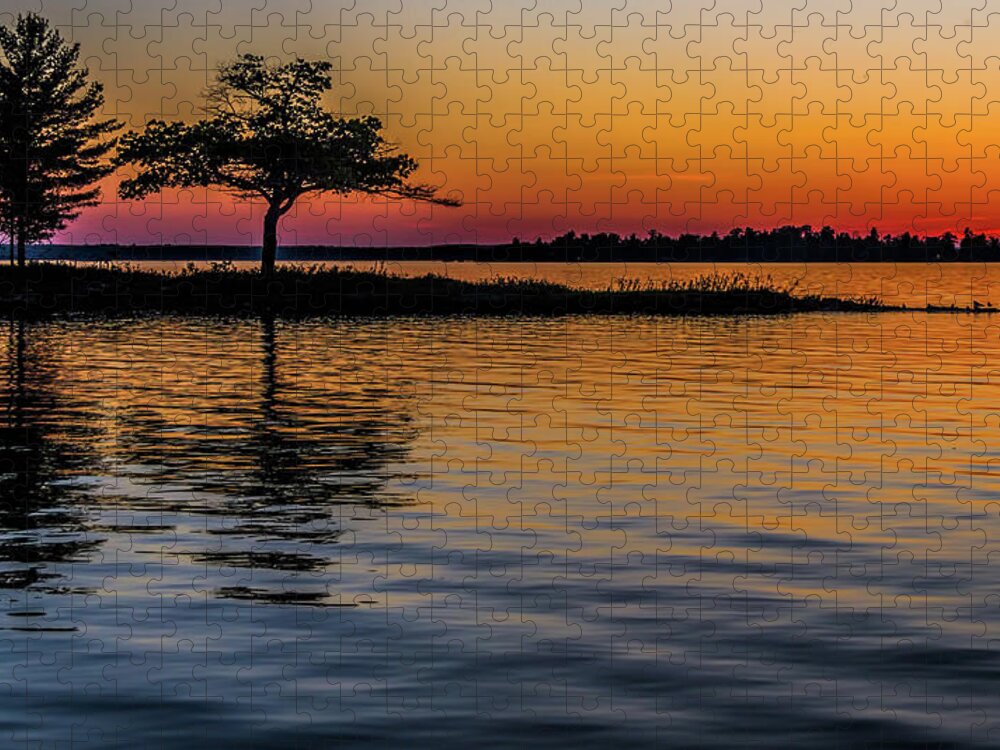 Higgins Lake Jigsaw Puzzle featuring the photograph Detroit point by Joe Holley