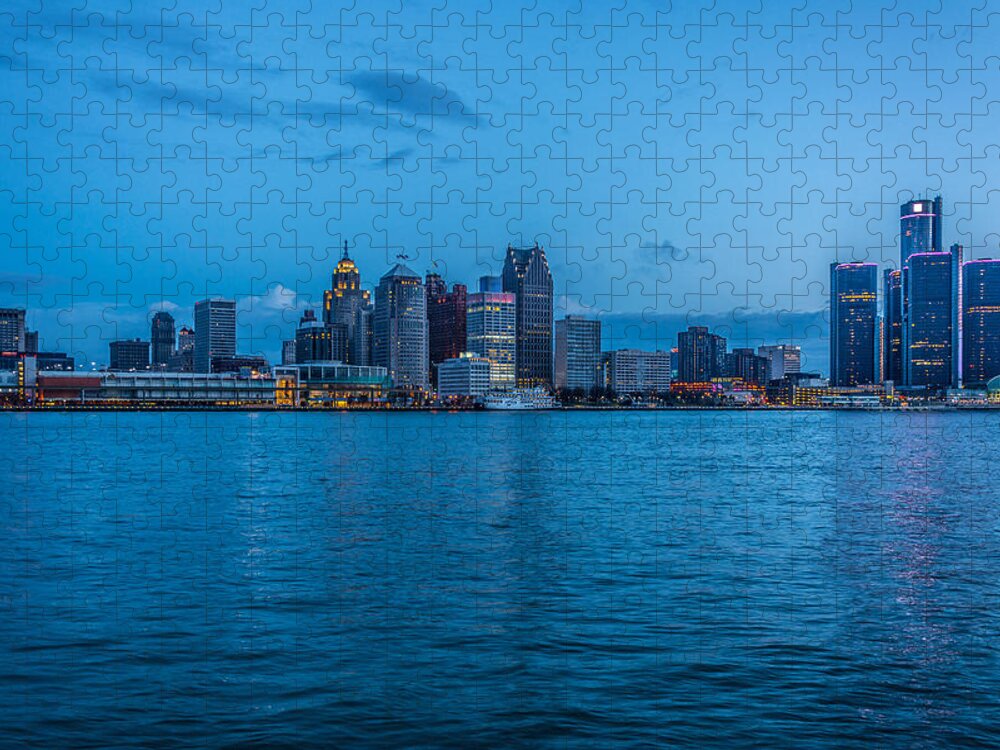 Detroit Jigsaw Puzzle featuring the photograph Detroit Skyline by Pravin Sitaraman