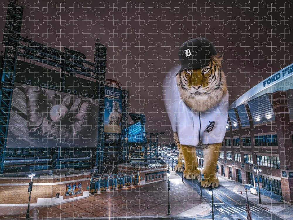 Star Wars Jigsaw Puzzle featuring the photograph Detroit Tigers at Comerica Park by Nicholas Grunas