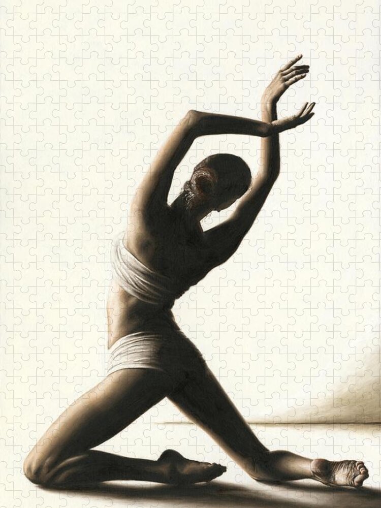 Dancer Jigsaw Puzzle featuring the painting Devotion to Dance by Richard Young