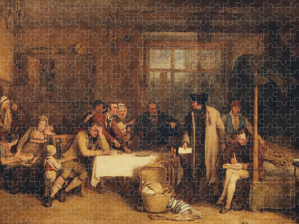 Scottish Art Jigsaw Puzzle featuring the painting Distraining for Rent by David Wilkie