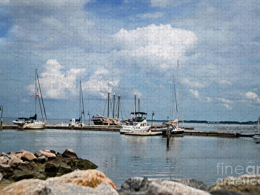 Sea Jigsaw Puzzle featuring the photograph Docked Ships by Ed Taylor